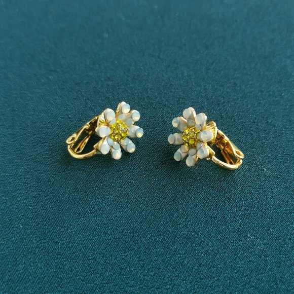KATE SPADE Dazzling Daisy Gold Ear Clip Earrings NEW $